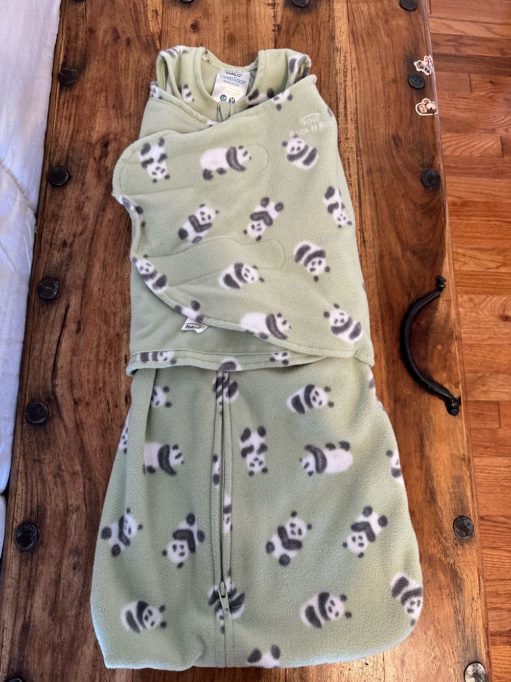 Halo Light Green Panda Fleece Sleep Sack for Babies Size Small